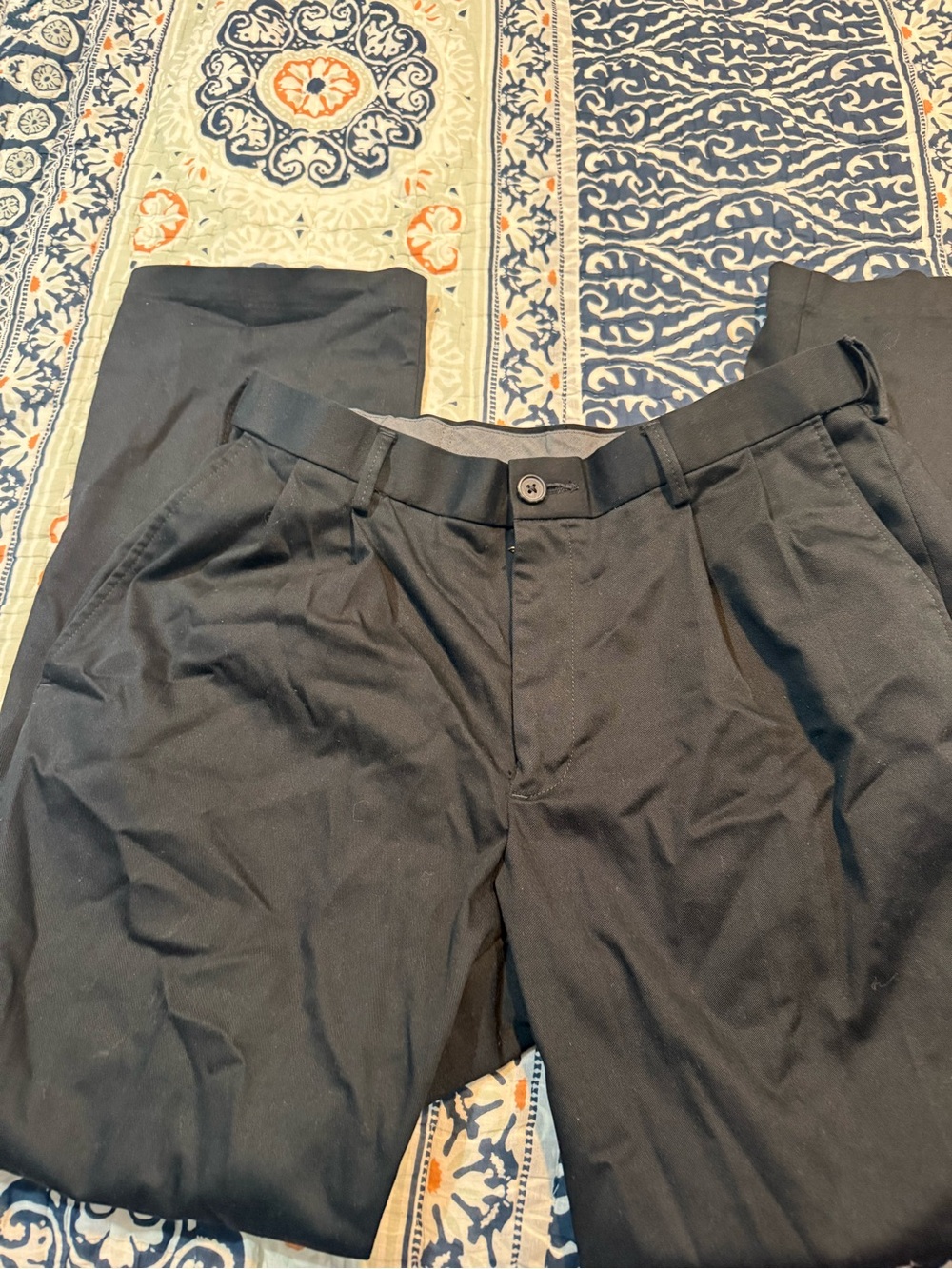 Haggar Black Pleated Dress Pants